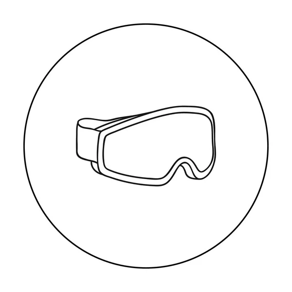 Ski goggles icon in outline style isolated on white background. Ski resort symbol stock vector illustration. — Stock Vector