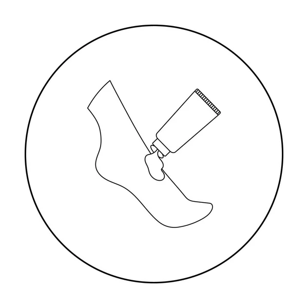 Icône Crème pour les pieds en style contour isolé sur fond blanc. Illustration vectorielle du symbole de soins de la peau . — Image vectorielle