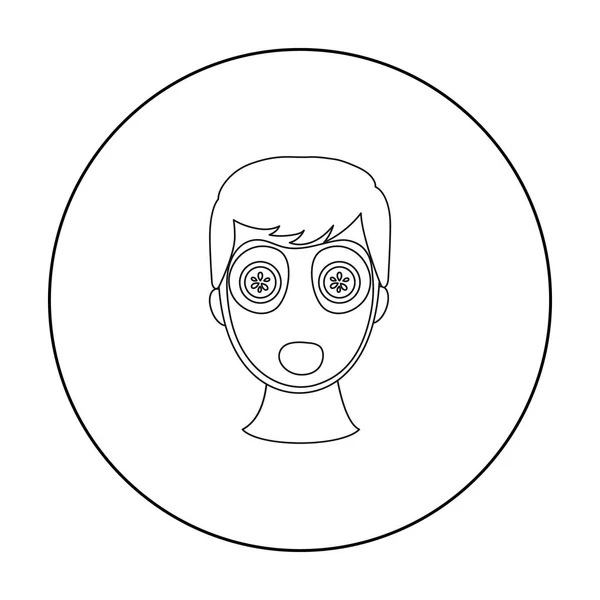 Icono de máscara facial en estilo de contorno aislado sobre fondo blanco. cuidado de la piel símbolo stock vector ilustración . — Vector de stock