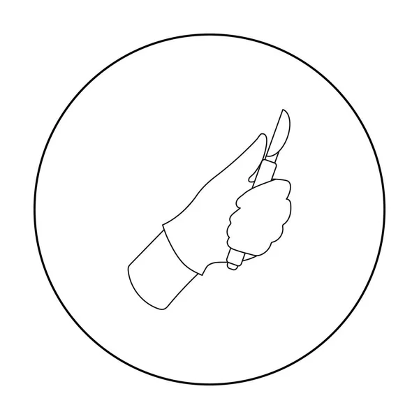 Icône scalpel en style contour isolé sur fond blanc. Illustration vectorielle du symbole de soins de la peau . — Image vectorielle