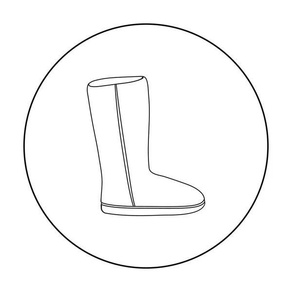 UGG csizma ikon a vázlat stílusában elszigetelt fehér background. Cipő szimbólum vektor stock illusztráció. — Stock Vector