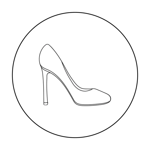 Icône stiletto en style contour isolé sur fond blanc. Chaussures symbole illustration vectorielle stock . — Image vectorielle