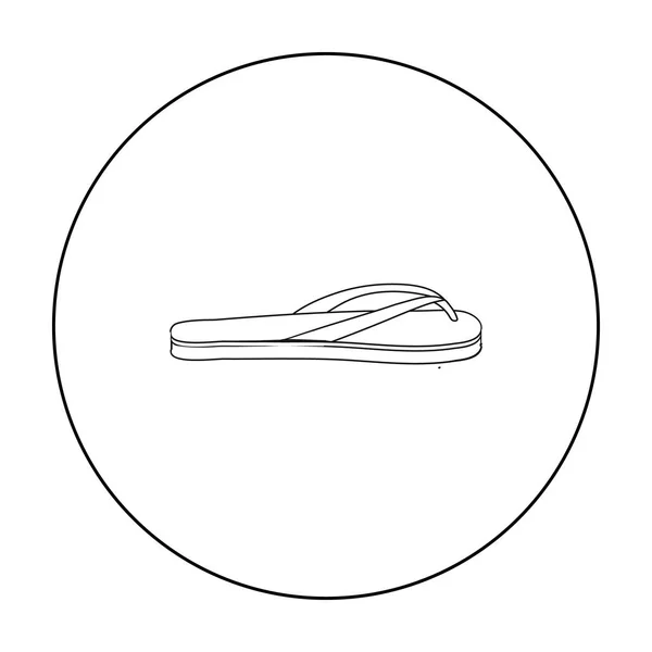 アウトライン スタイルの白い背景で隔離のフリップフ ロップのアイコン。靴シンボル株式ベクトル図. — ストックベクタ