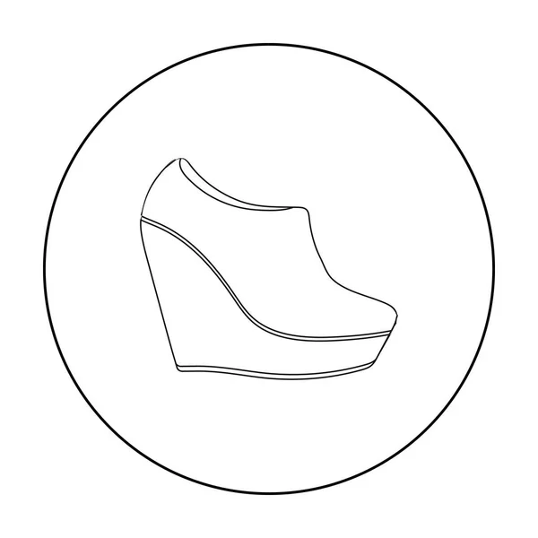 Botines de cuña icono en plano aislado sobre fondo blanco. Zapatos símbolo stock vector ilustración . gráfico vectorial © imagen #127052096