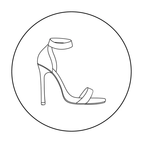 Icône des sangles de cheville en style contour isolé sur fond blanc. Chaussures symbole illustration vectorielle stock . — Image vectorielle