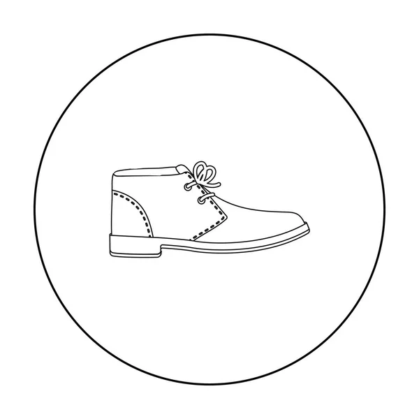 Иконка Oxfords в стиле контура выделена на белом фоне. Векторная иллюстрация обуви . — стоковый вектор