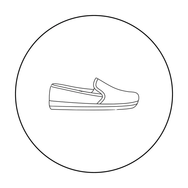 Mokaszin ikon a vázlat stílusában elszigetelt fehér background. Cipő szimbólum vektor stock illusztráció. — Stock Vector