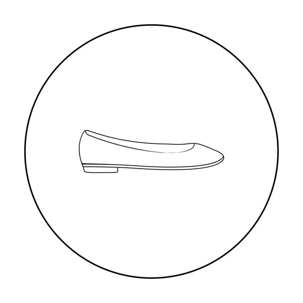 Ballerina delineia ícone em estilo esboço isolado no fundo branco. Sapatos símbolo estoque vetor ilustração . — Vetor de Stock