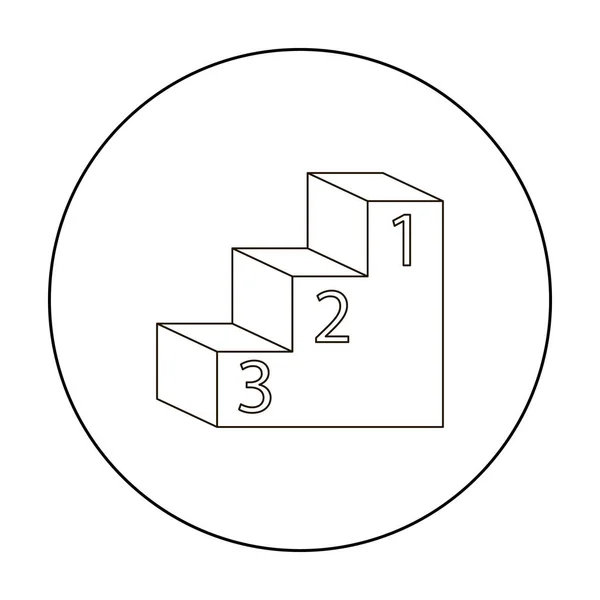 Esquema del icono del pedestal. Icono de educación individual de la gran escuela, esquema universitario . — Vector de stock