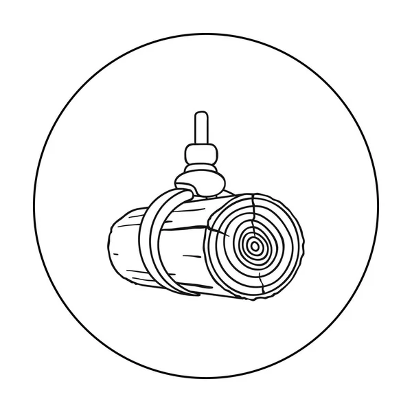 Hydrauliczny dźwig ikona stylu kontur na białym tle. Tartak i drewna symbol Stockowa ilustracja wektorowa. — Wektor stockowy