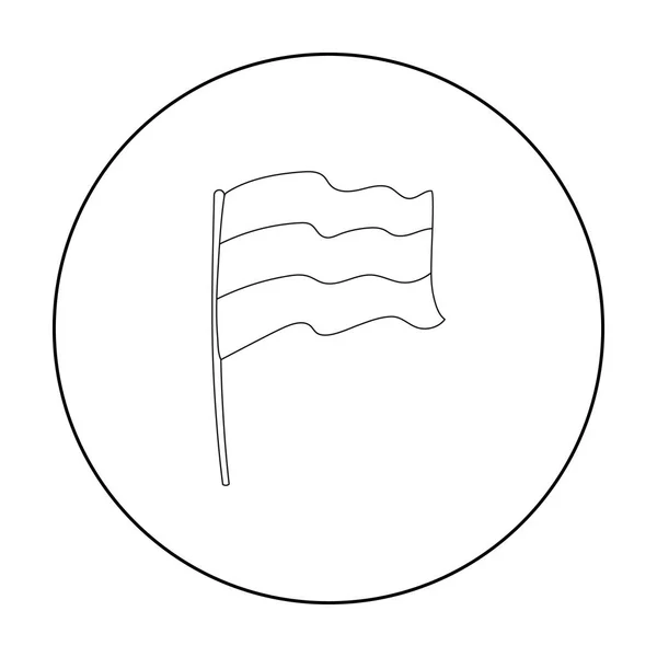 Rosyjska flaga ikona stylu kontur na białym tle. Rosyjski kraju symbol Stockowa ilustracja wektorowa. — Wektor stockowy