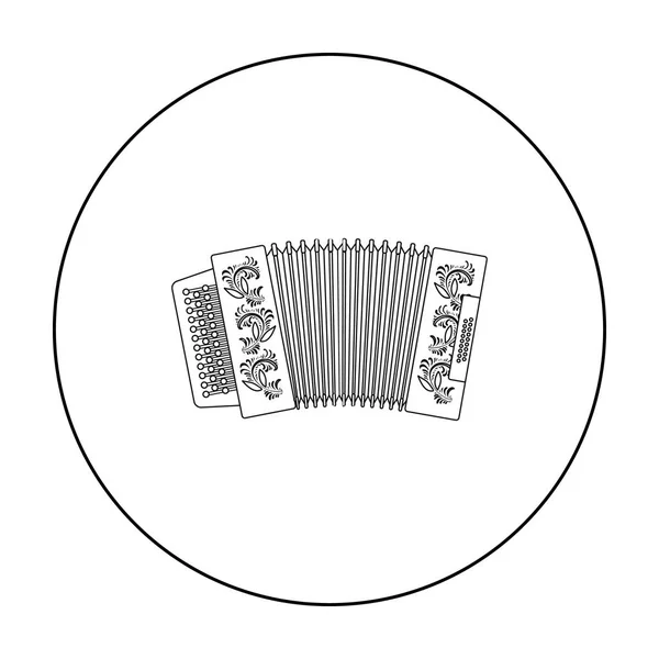 古典的巴彦、 手风琴或谐波图标在白色背景上孤立的轮廓样式。俄罗斯国家象征股票矢量图. — 图库矢量图片