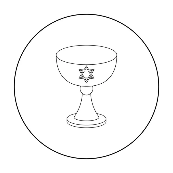 Κύπελο κρασιού εικονίδιο στο στυλ διάρθωσης που απομονώνονται σε λευκό φόντο. Εικονογράφηση διάνυσμα απόθεμα σύμβολο θρησκεία. — Διανυσματικό Αρχείο