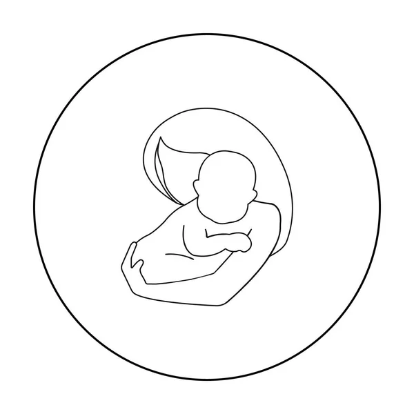 Icono de madre y bebé en estilo de contorno aislado sobre fondo blanco. Embarazo símbolo stock vector ilustración . — Archivo Imágenes Vectoriales