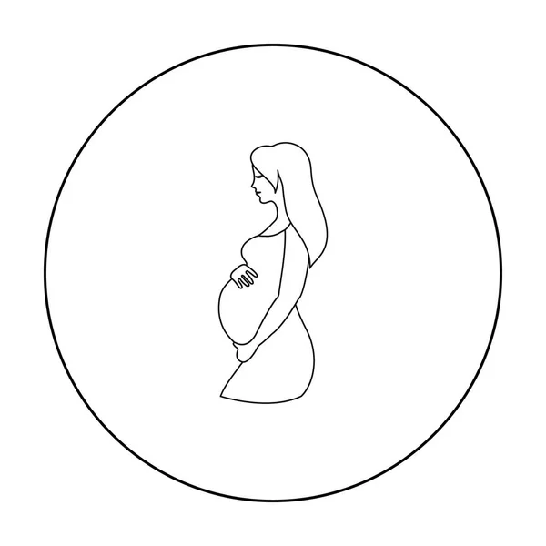 Вагітна ікона в контурному стилі ізольована на білому тлі. Символ запасу вагітності Векторні ілюстрації . — стоковий вектор