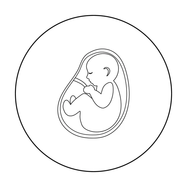 Ícone de feto em estilo esboço isolado no fundo branco. Grávida símbolo estoque vetor ilustração . — Vetor de Stock