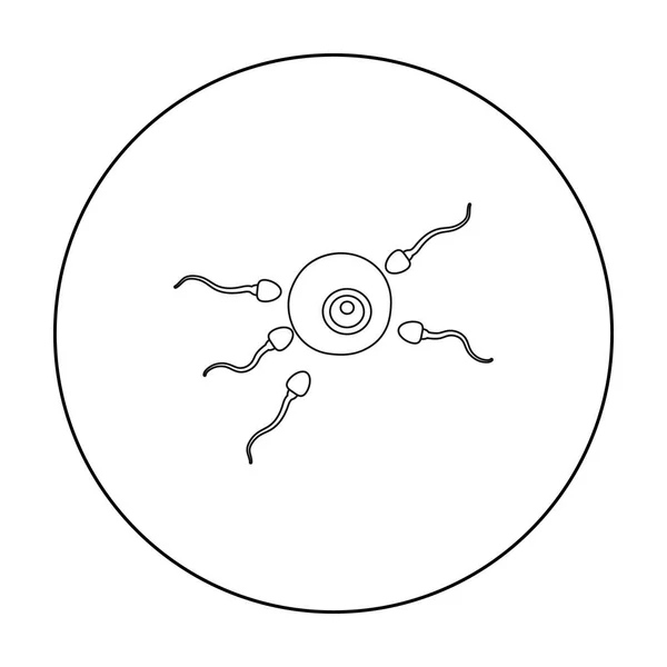 Icona di fecondazione in stile contorno isolato su sfondo bianco. Illustrazione vettoriale stock simbolo di gravidanza . — Vettoriale Stock