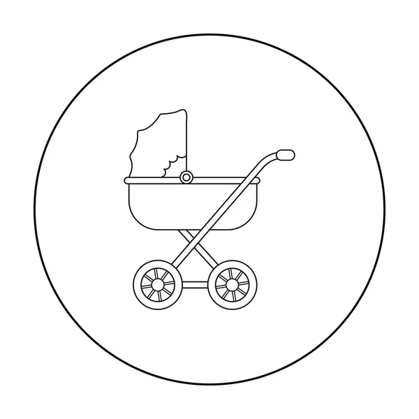 Icona trasporto bambino in stile contorno isolato su sfondo bianco. Illustrazione vettoriale stock simbolo di gravidanza . — Vettoriale Stock