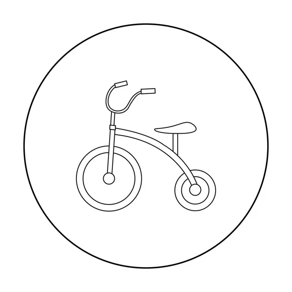 Піктограма триколісного велосипеда в контурному стилі ізольована на білому тлі. Зіграйте Символ саду Векторні ілюстрації . — стоковий вектор