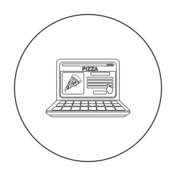 Onoutline ikona pizzy w stylu konspektu na białym tle. Pizza i pizzeria symbol Stockowa ilustracja wektorowa. — Wektor stockowy