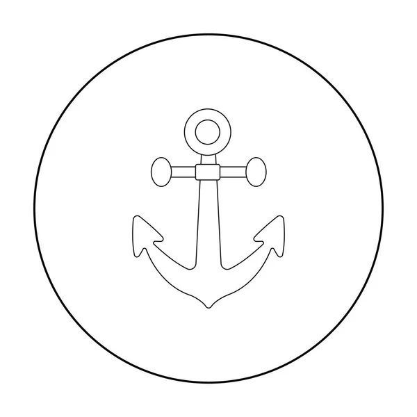 Anker-Symbol im Umrissstil isoliert auf weißem Hintergrund. Piraten Symbol Aktienvektor Illustration. — Stockvektor