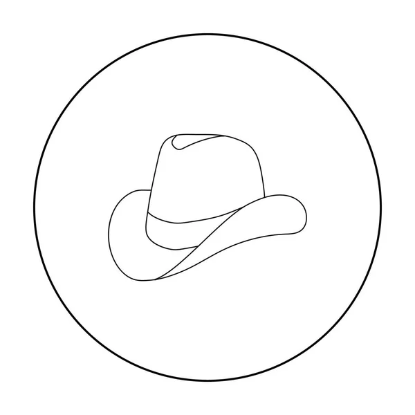 Icono de sombrero vaquero en estilo de contorno aislado sobre fondo blanco. Día patriota símbolo stock vector ilustración . — Archivo Imágenes Vectoriales