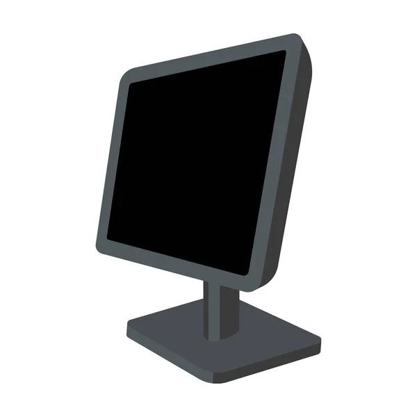 Icono de monitor de computadora en estilo de dibujos animados aislado sobre fondo blanco. Accesorios para computadora personal símbolo stock vector ilustración . — Vector de stock