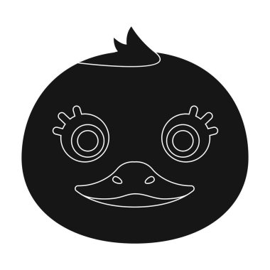 Ördek simge siyah stil beyaz arka plan üzerinde izole içinde namlu. Hayvan namlu sembol stok vektör çizim.