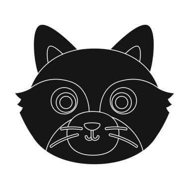 Rakun simge siyah stil beyaz arka plan üzerinde izole içinde namlu. Hayvan namlu sembol stok vektör çizim.