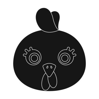 Tavuk namlu simge siyah stil beyaz arka plan üzerinde izole içinde. Hayvan namlu sembol stok vektör çizim.