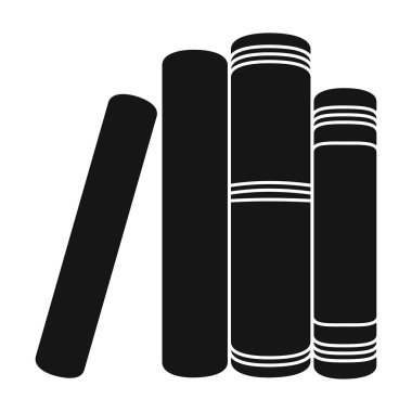 Kitaplar simge siyah stil beyaz arka plan üzerinde izole içinde ayakta. Kitaplar sembol stok vektör çizim.