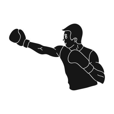 Boks eldivenleri kahverengi boksör. Boxing.active spor aktif spor tek simge siyah stil vektör simge stok çizimde.