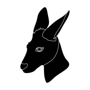 Kanguru simge siyah stil beyaz arka plan üzerinde izole içinde. Hisse senedi vektör çizim gerçekçi hayvan sembolü.