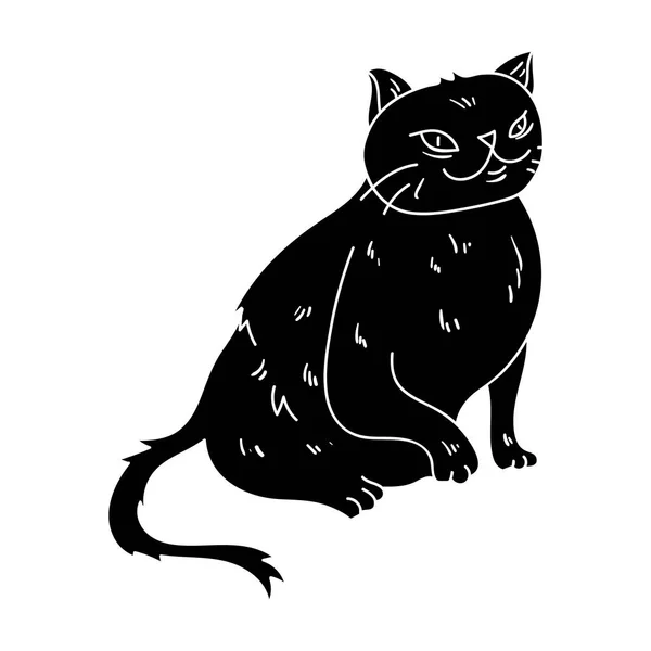 흰색 배경에 고립 된 블랙 스타일에 뉴욕 초콜릿 아이콘. 고양이 품종 기호 주식 벡터 일러스트 레이 션. — 스톡 벡터