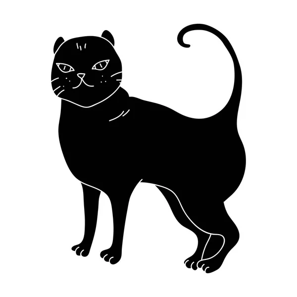 Brits korthaar pictogram in zwarte stijl geïsoleerd op een witte achtergrond. Kattenrassen symbool voorraad vectorillustratie. — Stockvector