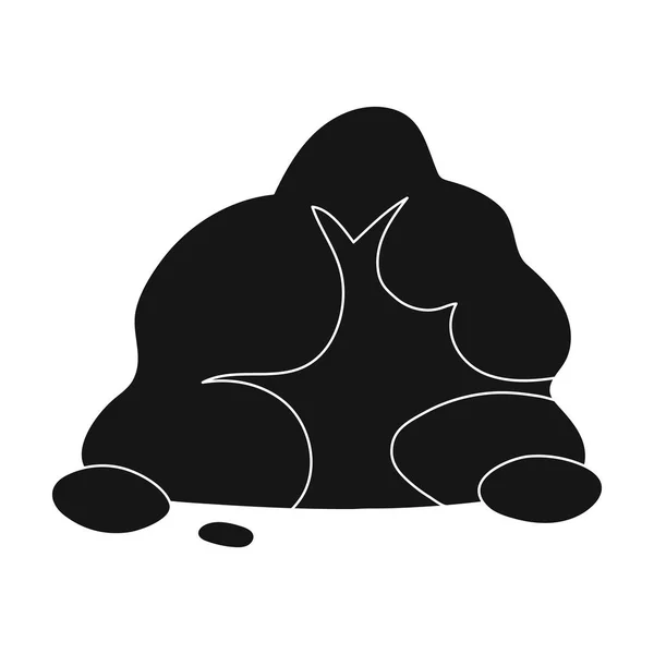 La pequeña diapositiva gris.Una montaña que consiste en un gran número de piedras pequeñas.Diferentes montañas icono único en el símbolo de vector de estilo negro ilustración de stock . — Archivo Imágenes Vectoriales