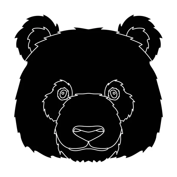 Panda ikona v černém stylu izolovaných na bílém pozadí. Realistické zvířat symbol akcií vektorové ilustrace. — Stockový vektor