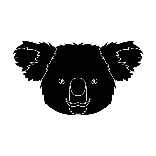 Koala εικονίδιο σε μαύρο στυλ που απομονώνονται σε λευκό φόντο. Ρεαλιστική ζώα σύμβολο εικονογράφηση διάνυσμα απόθεμα. — Διανυσματικό Αρχείο