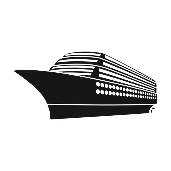 A huge cruise liner.Vehicle for travelling over long distances to a huge number of people.Ship and water transport single icon in black style vector symbol stock illustration. — Stock Vector