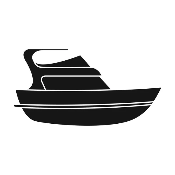 Yate caro para personas ricas. Yate para vacaciones y viajes cortos. Icono único de transporte de barco y agua en el símbolo de vector de estilo negro ilustración de stock . — Vector de stock