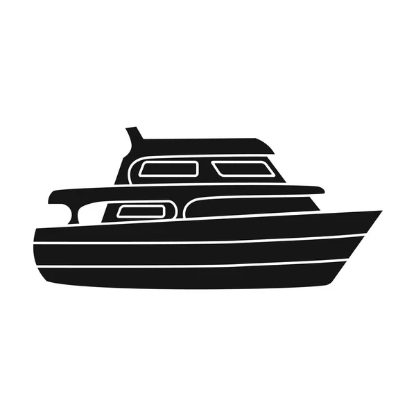 Recreational marine boat.Boat for a family holiday.Ship and water transport single icon in black style vector symbol stock illustration. — Stock Vector