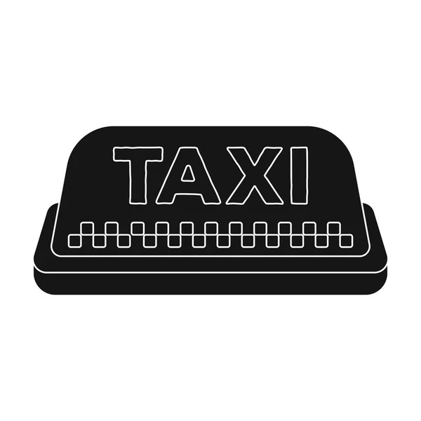 Gula checker taxi med logotyp. Utrustning taxistation för identifiering bil. Taxi station enda ikon i svart stil vektor symbol stock illustration. — Stock vektor