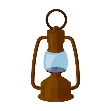 Bir gaz lambası. Madenciler aydınlatma aygıtı. Benim sanayi tek simge karikatür tarzı vektör simge stok çizimde.