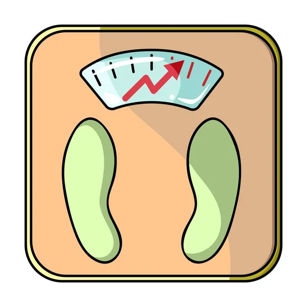 As escalas mostram weight.scales para diabetics.Diabetes ícone único em desenho animado estilo vetor símbolo estoque ilustração . —  Vetores de Stock