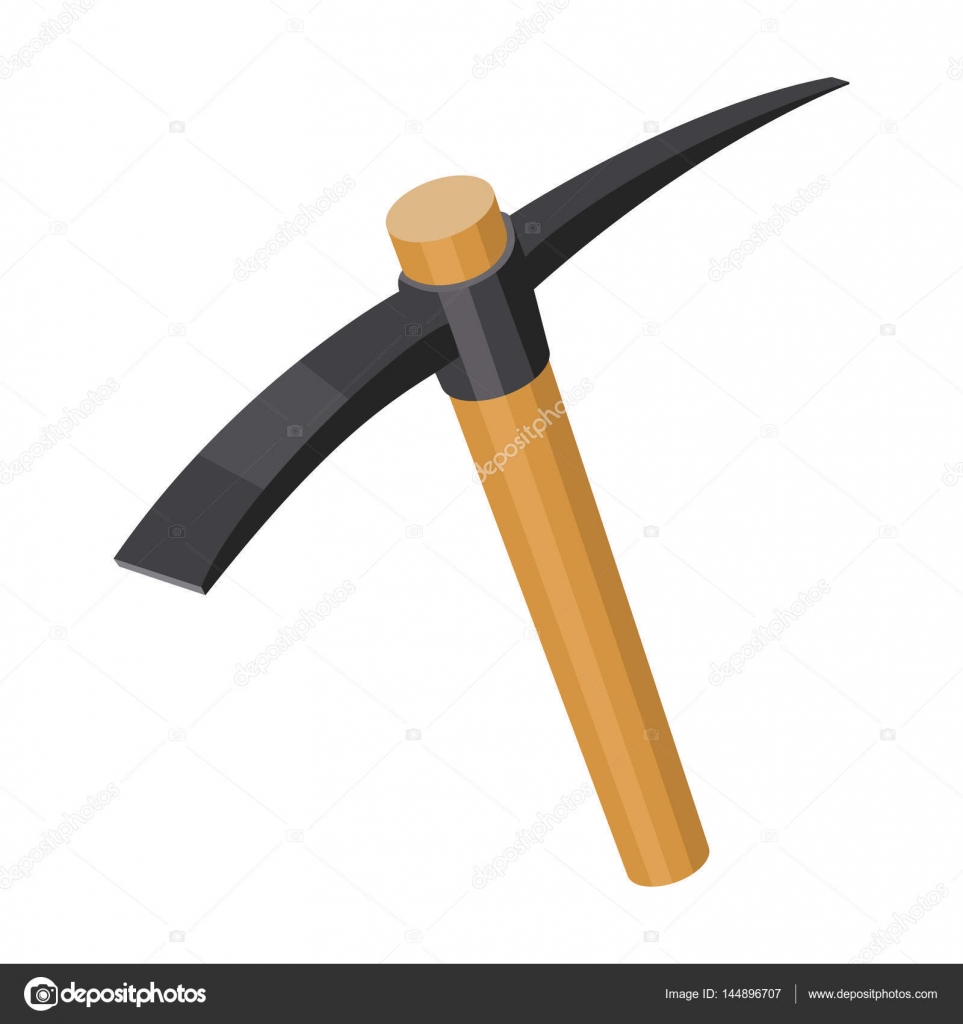 Un pico de madera con una punta de hierro.La herramienta que los