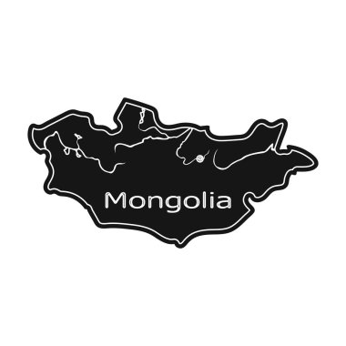 Mongolia.Mongolia yeşil harita dünya haritası üzerinde. Moğolistan tek simge siyah stil vektör simge stok çizimde.
