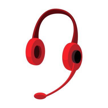 Beyaz arka plan üzerinde izole karikatür tarzı kulaklıklar simgesini. Kişisel bilgisayar aksesuarları hisse senedi vektör çizim sembolü.