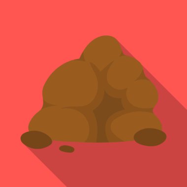 Küçük gri slayt. Küçük taşlar çok sayıda oluşur bir dağ. Farklı dağlar düz stil vektör simge stok çizim simgesini tek.