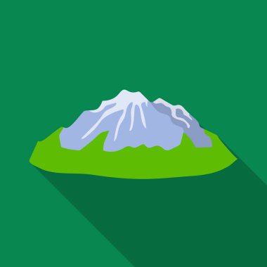 Yeşil dağlar. Dağ kar ile. Farklı dağlar düz stil vektör simge stok çizim simgesini tek.