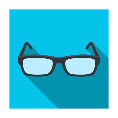 Gözlük simgesi beyaz arka plan üzerinde izole düz stilde. Kütüphane ve kitabevi sembol stok vektör çizim.